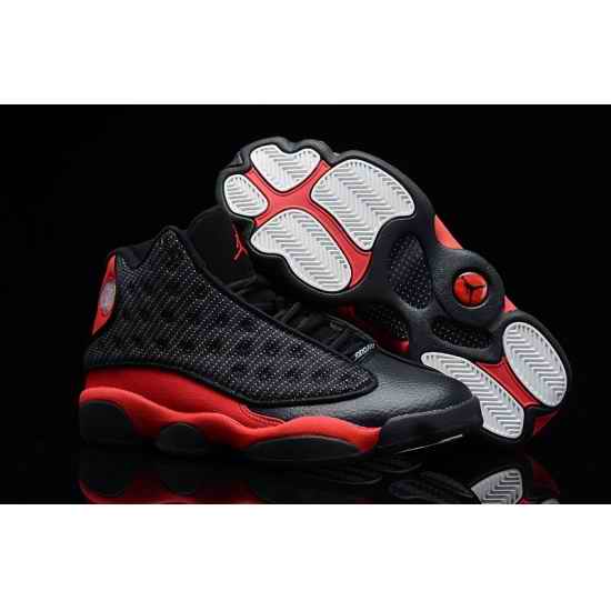 Girls Air Jordan 13 Retro GS Black and Red Men Shoes